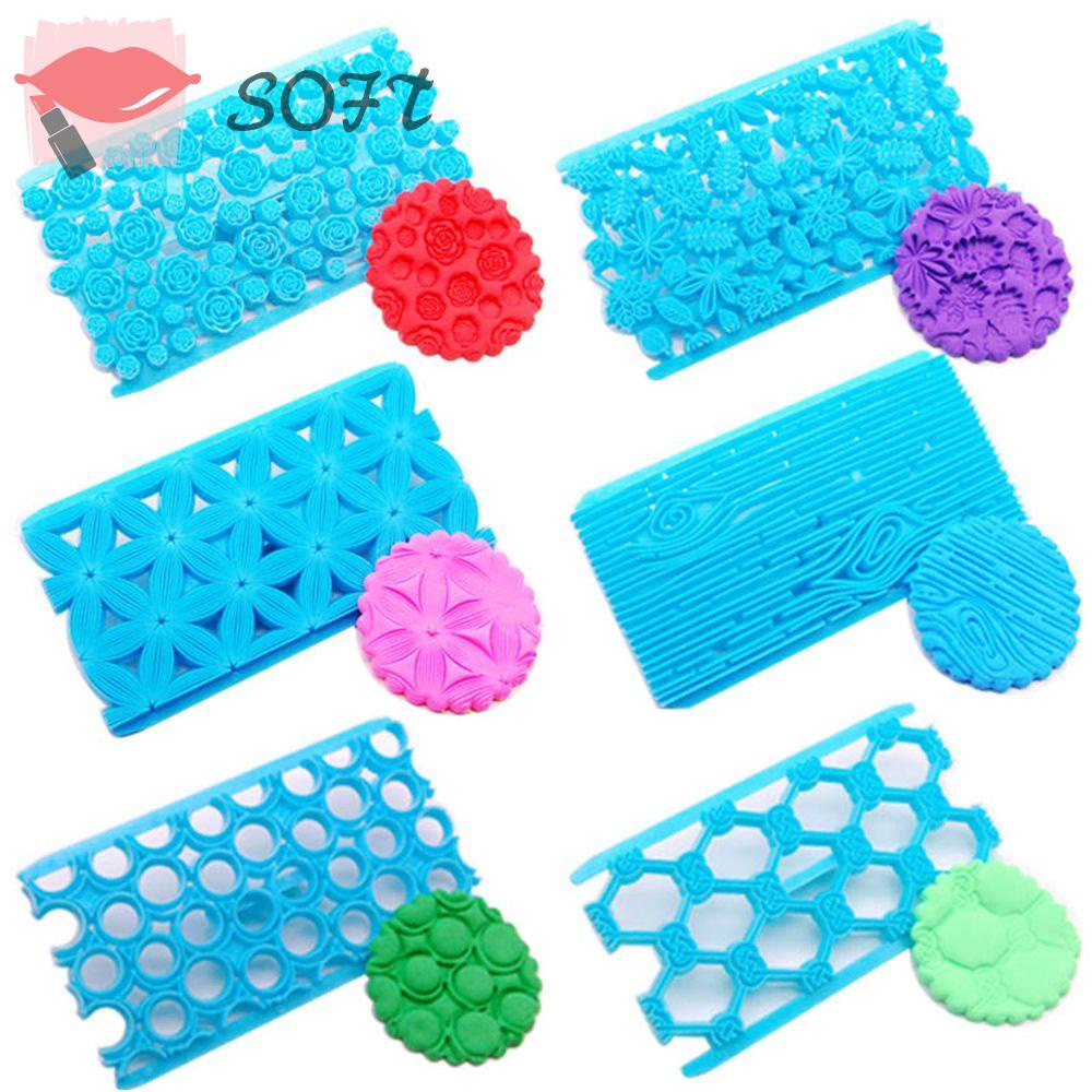 Khuôn in nổi làm bánh họa tiết hoa chất liệu nhựa BPA kích thước 15x8x0.8cm tiện dụng