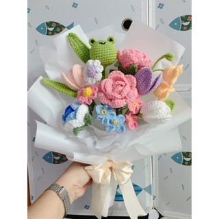Bó hoa handmade - hoa kèm thú