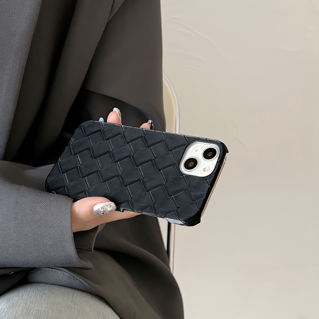 Ốp Điện Thoại Tpu Silicon Mềm Vân Đan Chéo Màu Trơn Chống Sốc Cho iPhone 14 13 12 11 Pro Max Plus