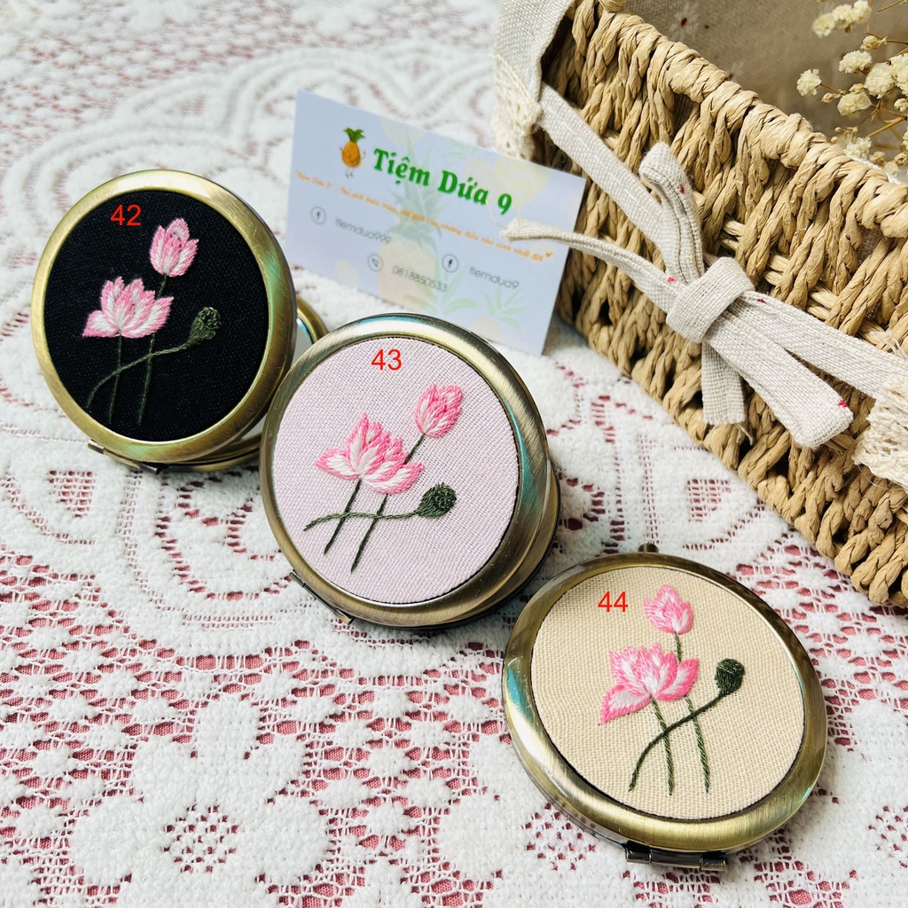 Gương Thêu Tay Handmade Cao Cấp