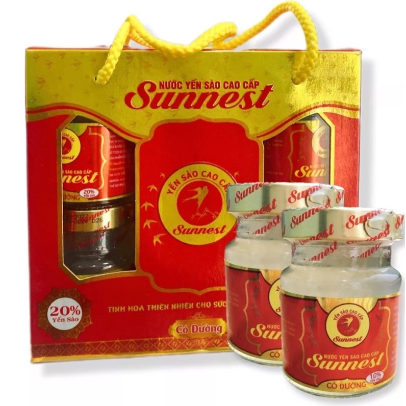 Yến Sào Sunnest 20% Yến, có đường , lốc 6 hủ