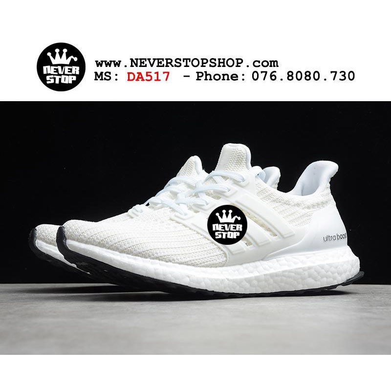Giày ULTRA BOOST 4.0 Trắng Full nam nữ chuyên chạy bộ, tập gym hàng chuẩn siêu êm, thoáng khí | NeverStopShop.com