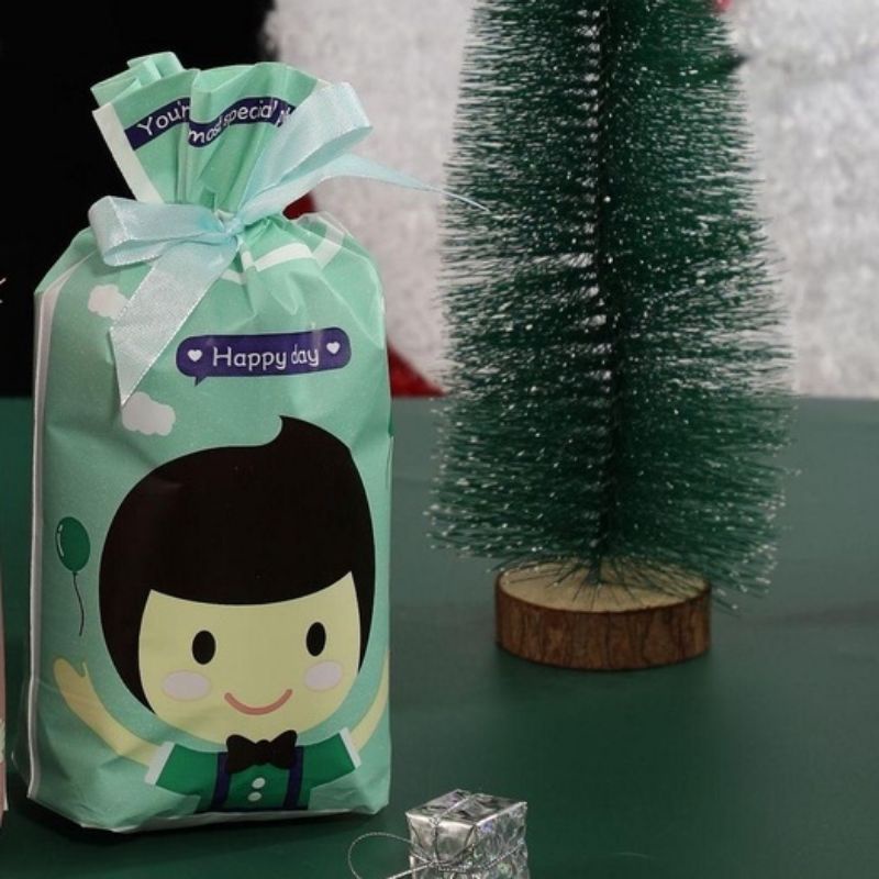 Set 10 túi đựng bánh kẹo rút nơ dễ thương