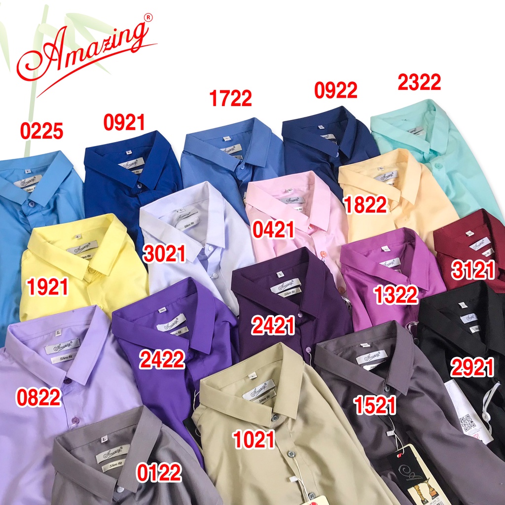 Áo sơ mi nam màu vàng pastel, thương hiệu cao cấp Amazing, dáng body slim fit không túi, style Hàn Quốc trẻ trung