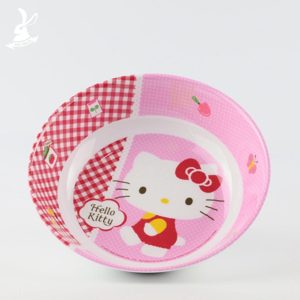 Bộ chén dĩa ăn dặm trẻ em hoa văn Hello Kitty Pink cao cấp thương hiệu Superware