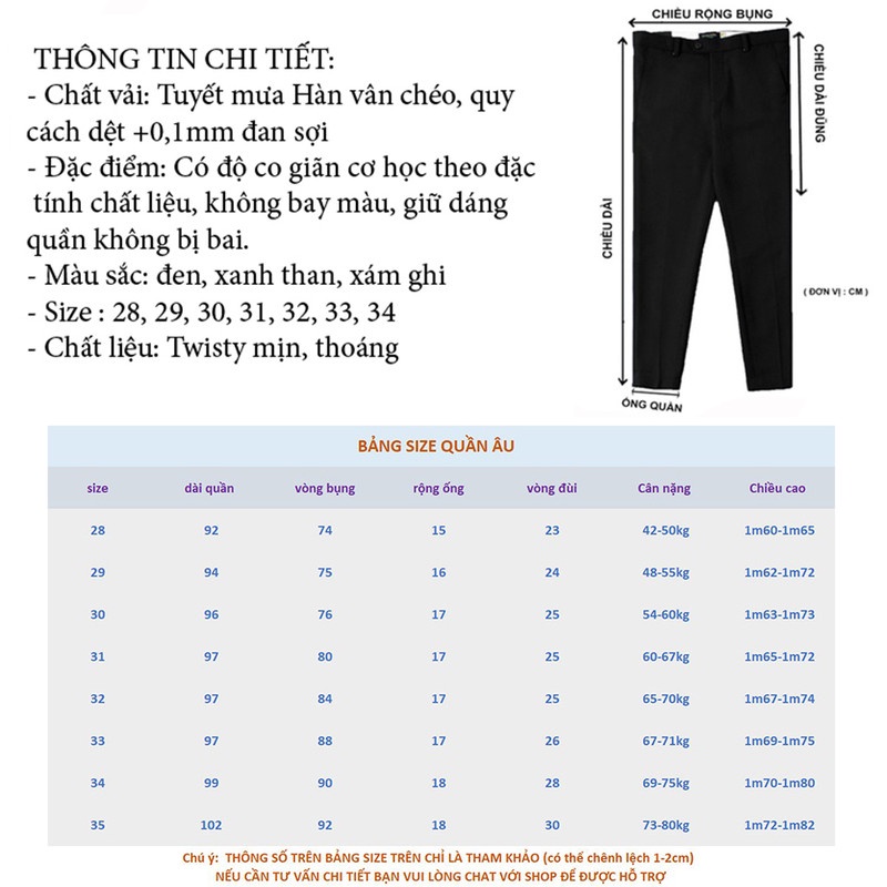 Quần tây âu nam ống côn T-Max vải tuyết mưa dày dặn co giãn chống nhăn form ống côn Hàn quốc