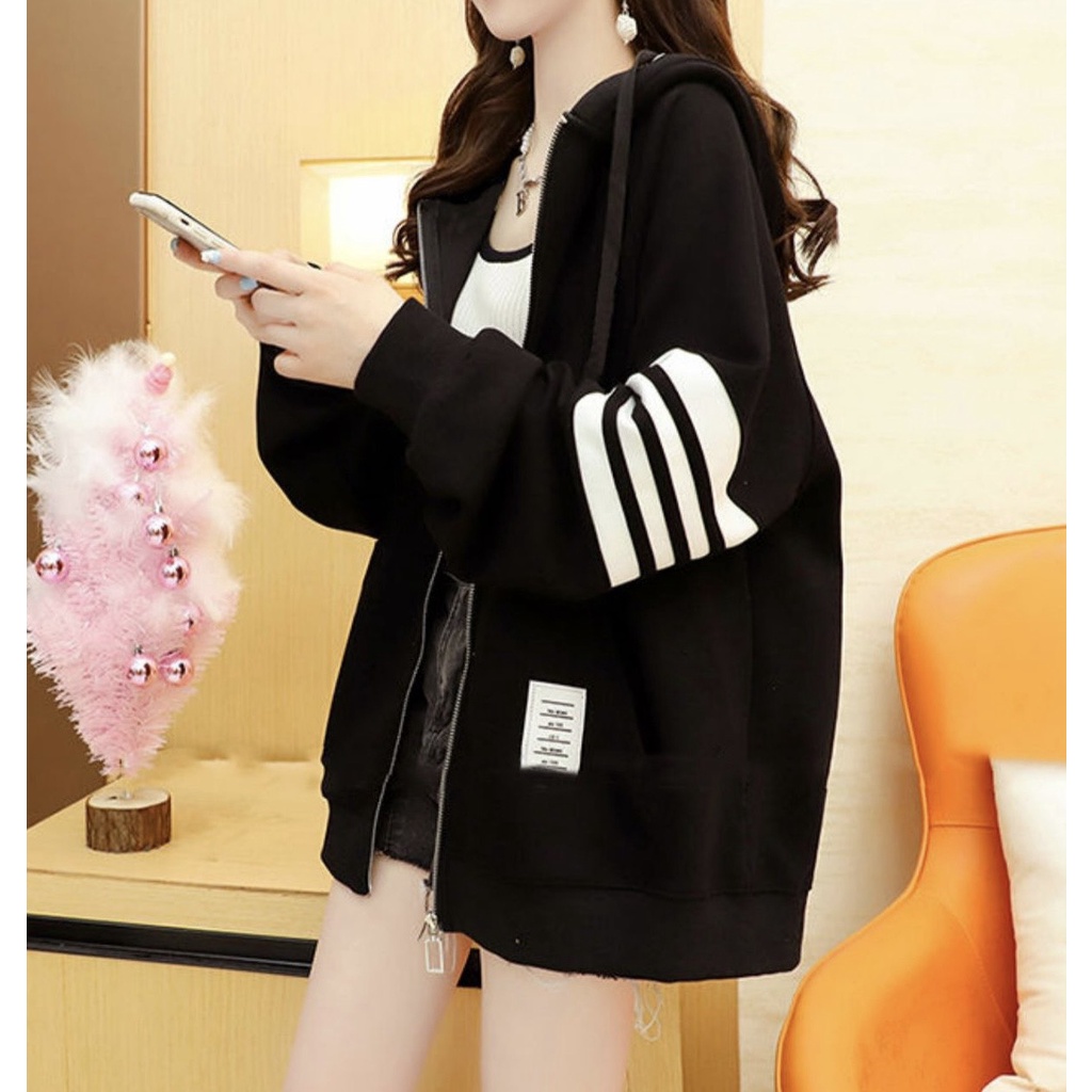 (Thanh Lý Hàng Đông) Áo khoác hoodie cardigan có khóa K88 phối viền tay 3 màu, Áo nỉ Thu Đông Form rộng mới nhất 2022 | BigBuy360 - bigbuy360.vn
