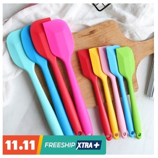 Spatula - phới dẹt trộn bột đúc cao cấp 21cm/28cm, xẻng silicon, muỗng múc silicon 28cm