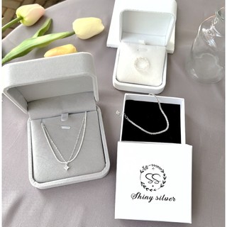 Hộp đựng trang sức cao cấp Shiny Silver hộp trang sức vuông nắp gập