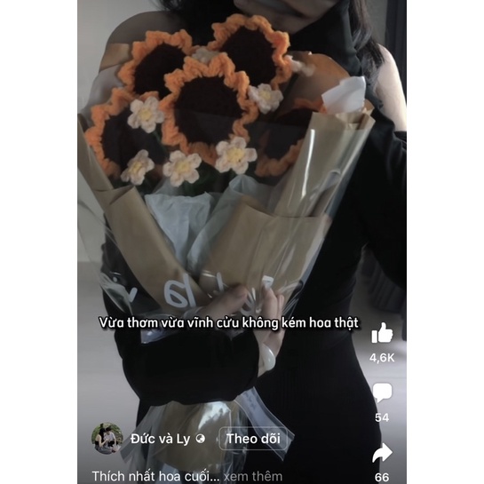 Hoa Hướng Dương bằng len làm quà tặng trang trí siêu xinh