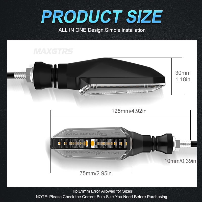 Set 2 Đèn Xi Nhan 12 Bóng Led M10 Chuyên Dụng Cho Xe Mô Tô Kawasaki Honda Yamaha Suzuki