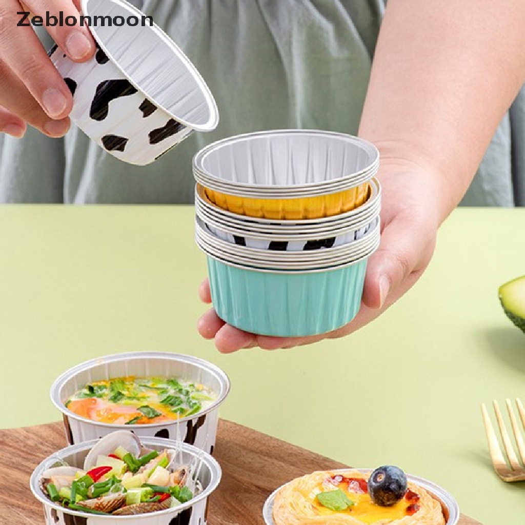 Bộ 10 Khuôn Lá Nhôm Tròn Dày Dặn Làm Bánh Cupcake / Muffin Tiện Dụng