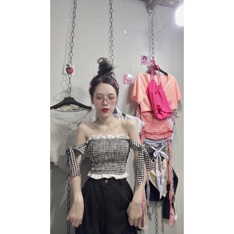 ÁO NHÚN CARO CỘT DÂY