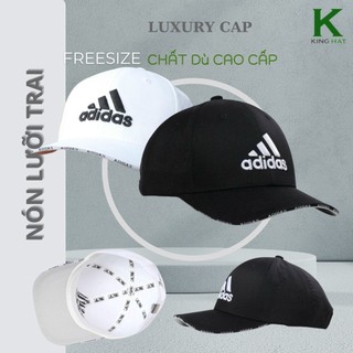 Mũ lưỡi trai logo Addas chất vải cotton Hàn Quốc cao cấp, nón kết Unissex màu đen trắng logo thêu nổi 3D