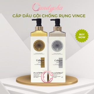 Dầu gội xả collagen VINGE 1000ML * 2 giảm rụng tóc kích mọc tóc phục hồi tóc hư tổn | Cặp dầu gội xả COLLAGEN VINGE