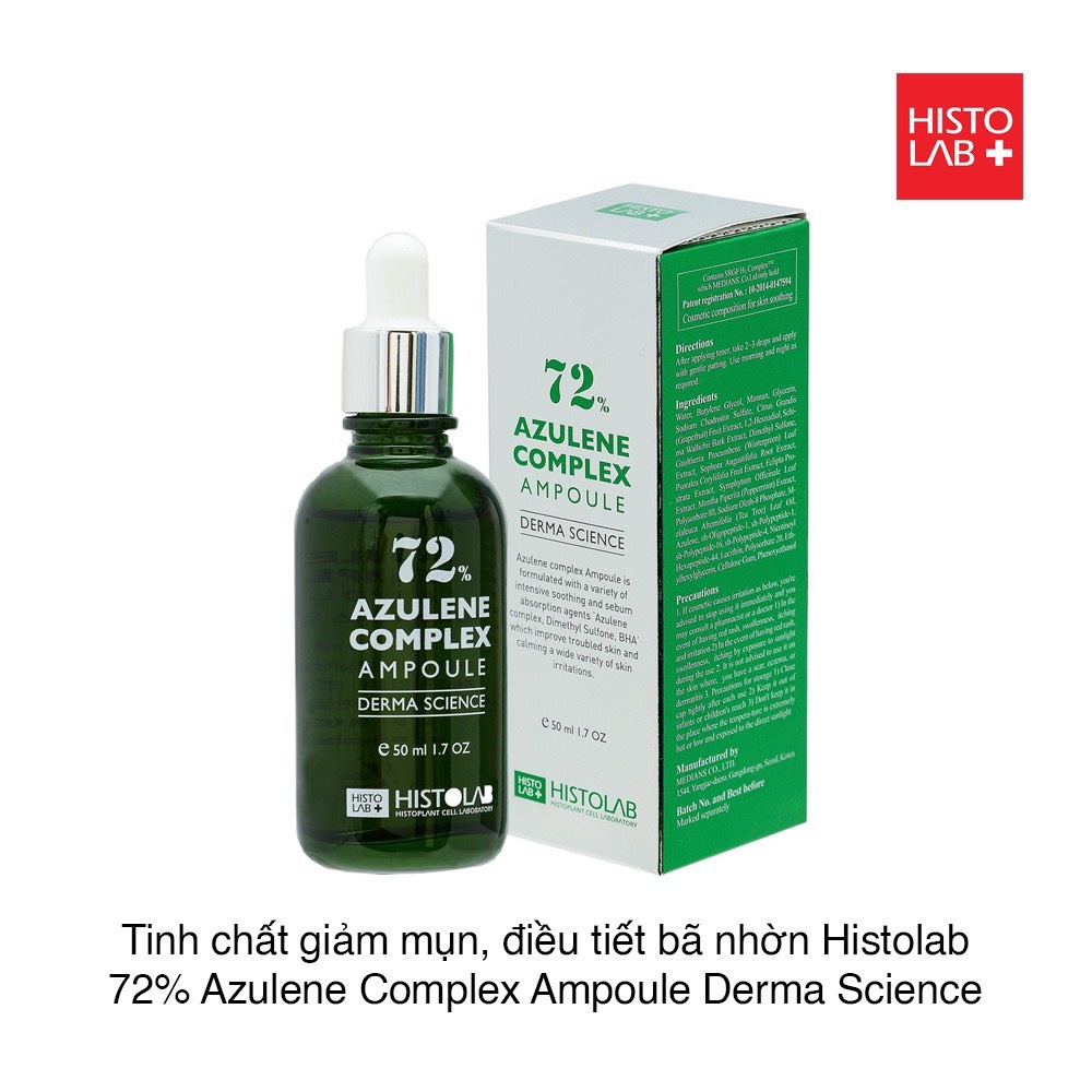 Tinh Chất Serum Histolab Azulene Complex Ampoule 72% - Giảm ngừa mun và Kiểm soát dầu nhờn 50ml