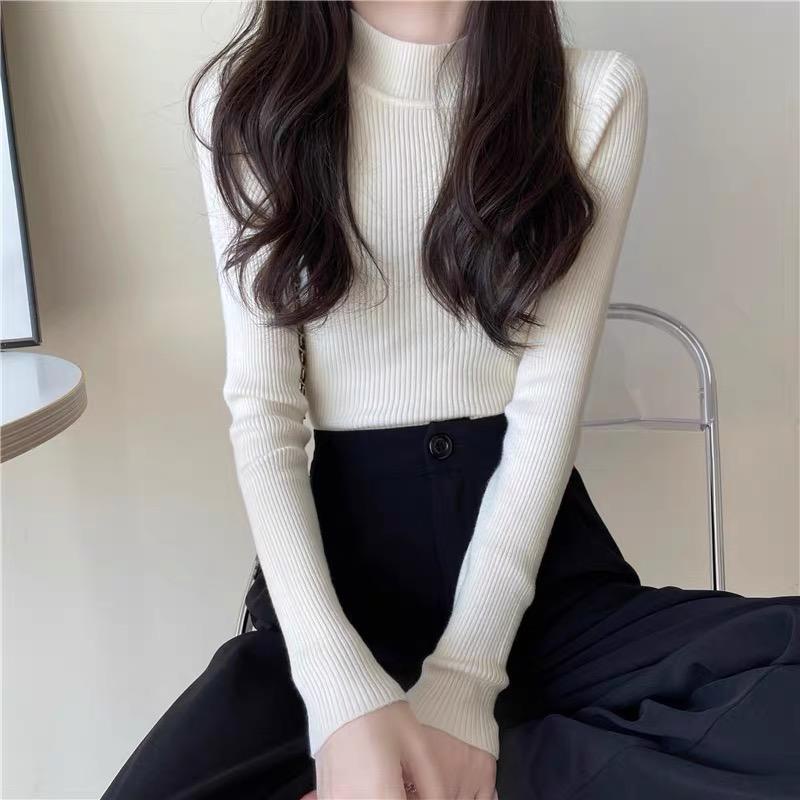 Áo len nữ Quảng Châu cổ 3p nữ siêu mềm thiết kế ôm tôn dáng freesize MS088