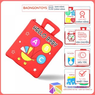 Sách vải bóc dán quiet book rèn luyện các kỹ năng vận động tinh và giúp bé học tiếng anh - bao ngon toys - sv73