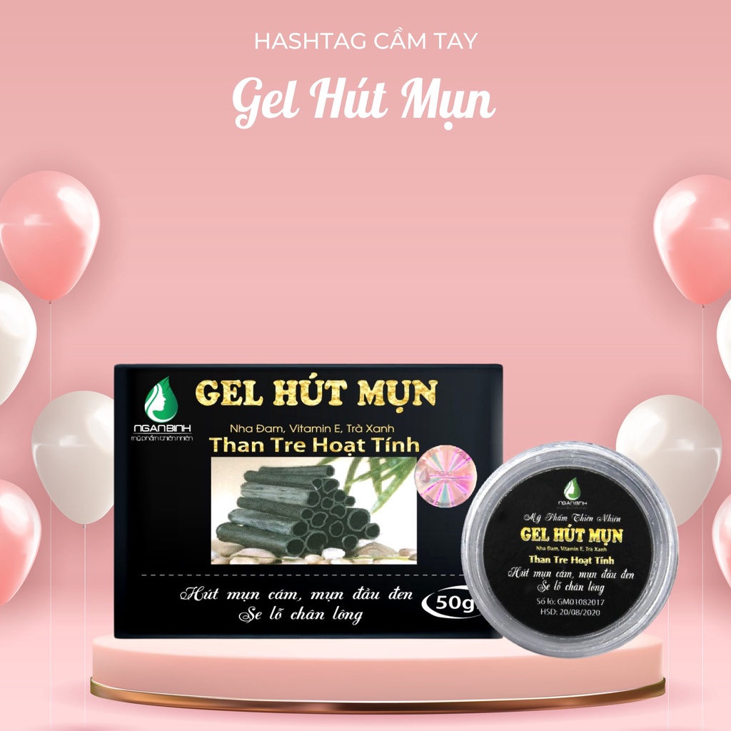 Gel hút mụn than tre hoạt tính Ngân Bình - Gel lột mụn than tre lột mụn ẩn, mụn cám, mụn đầu đen chính hãng Ngân Bình .