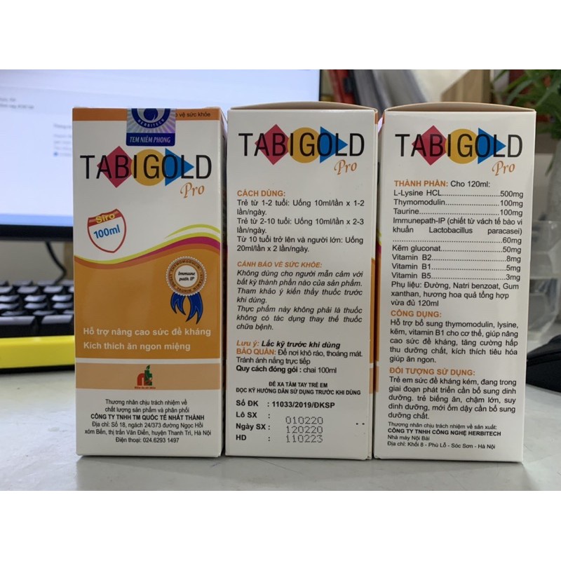 Siro vitamin Tabigold Pro 100ml tăng sức đề kháng cho bé, giúp bé ăn ngon ngủ ngon - Thanh Thảo Pharmacy