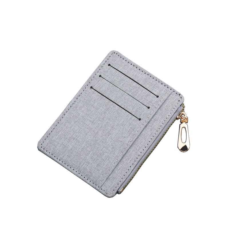 Ailigap Ví Canvas Mini Siêu Mỏng Đựng Bằng Lái Xe Có Khóa Kéo Đơn Giản