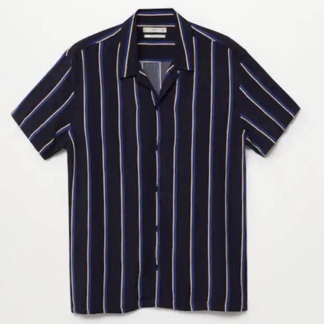 Áo sơ mi nam sọc xanh Mango authentic STRIPED size XS