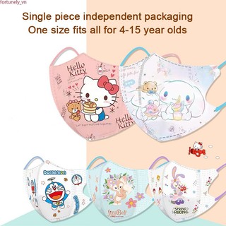 【Ready Stock】 10 Chiếc 3d Hoạt Hình Dùng Một Lần Mặt Nạ Linabell/Stellalou/Doraemon/Cinnamoroll/Mèo Kitty/Kỳ Lân in Hình Mặt Nạ 4-15 Tuổi Trẻ Em (Độc Lập Bao Bì)