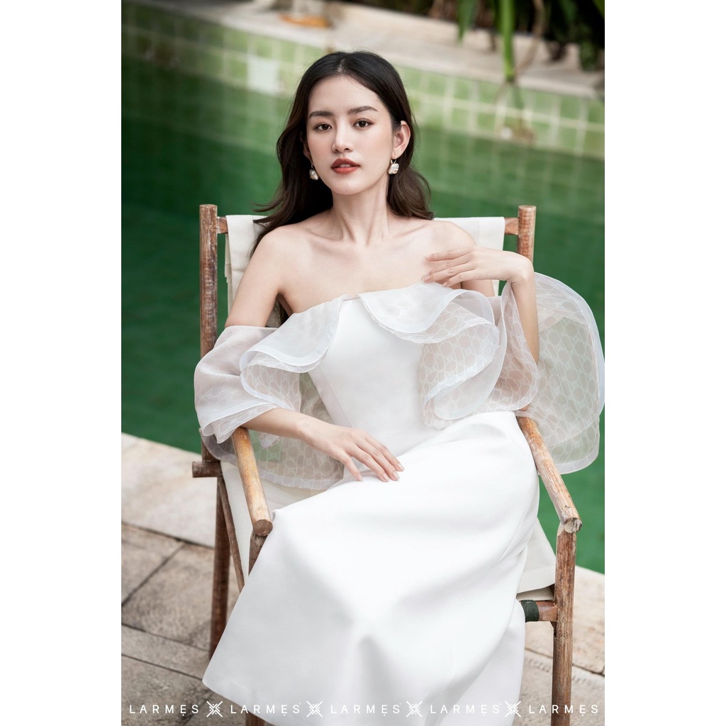 LARMES - Đầm Helen trễ vai tay bèo