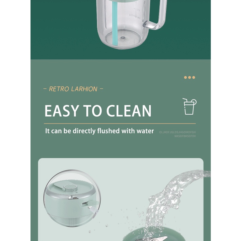 Máy Xay Sinh Tố Mini 8 Lưỡi Dao Bằng Nhựa Dày Dặn Đa Năng Kèm Sạc USB Tiện Dụng