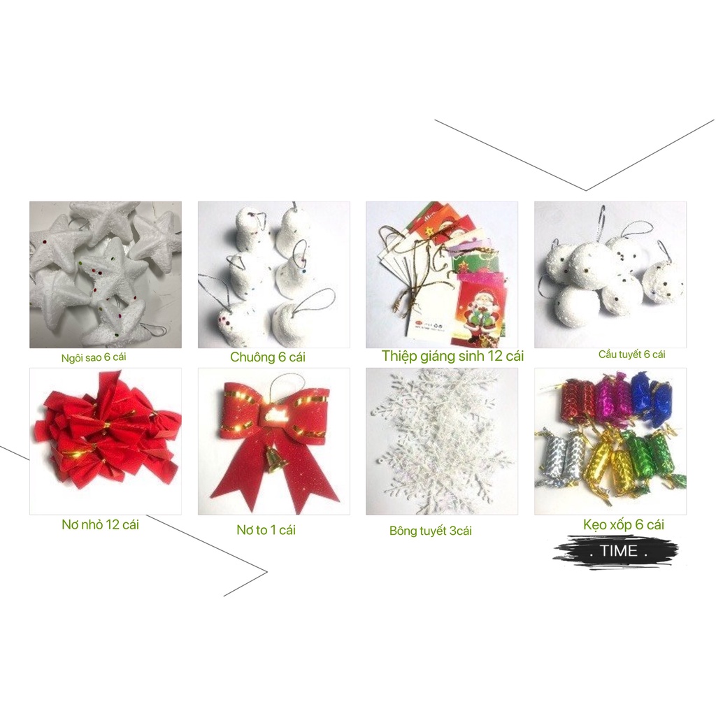 ⛄ Phụ Kiện Trang Trí Cây Thông Noel - Giáng Sinh Có Thiệp, Quả Cầu Tuyết Và Qùa Treo Sinh Động ⛄