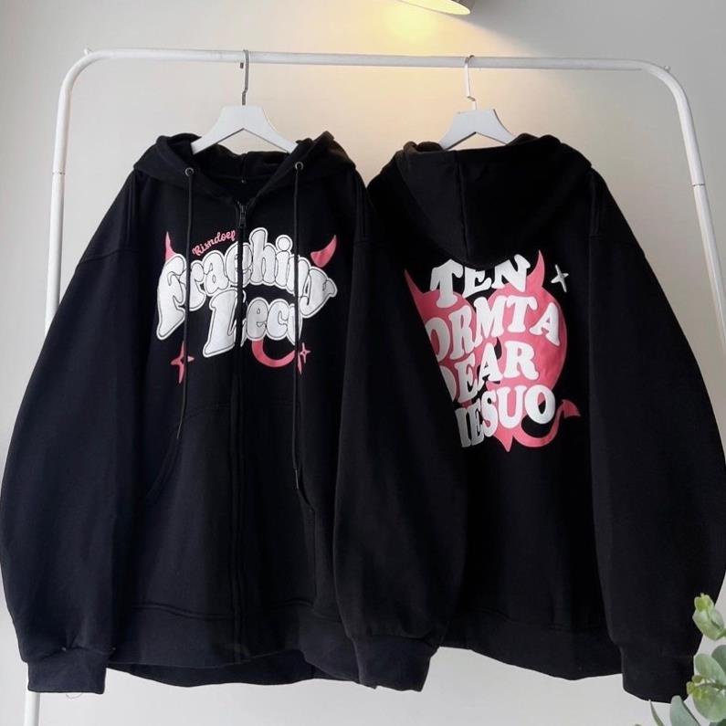 Áo Khoác Nỉ Hoodie Zip HEART LECO Unisex Nhiều Màu Form Rộng Nam Nữ Ulzzang Hot