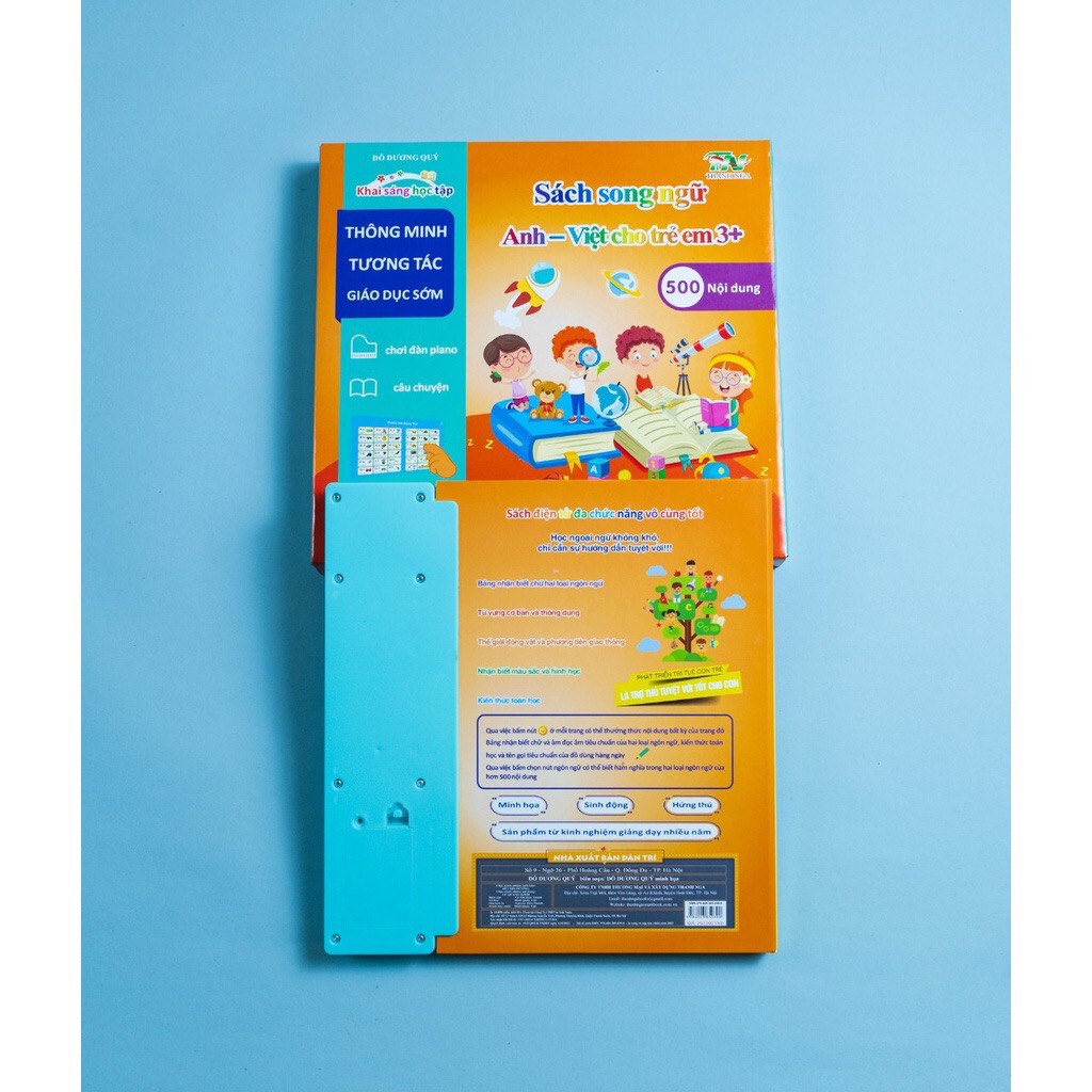 Đồ chơi sách nói song ngữ Anh việt 500 nội dung kèm đàn mới nhất