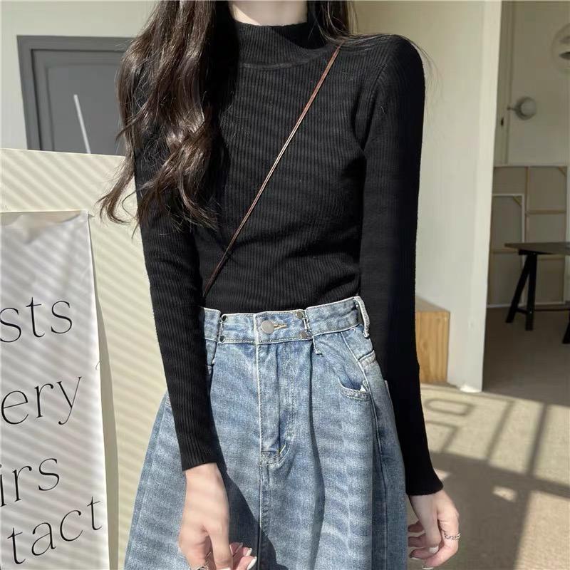 Áo len nữ Quảng Châu cổ 3p nữ siêu mềm thiết kế ôm tôn dáng freesize MS088