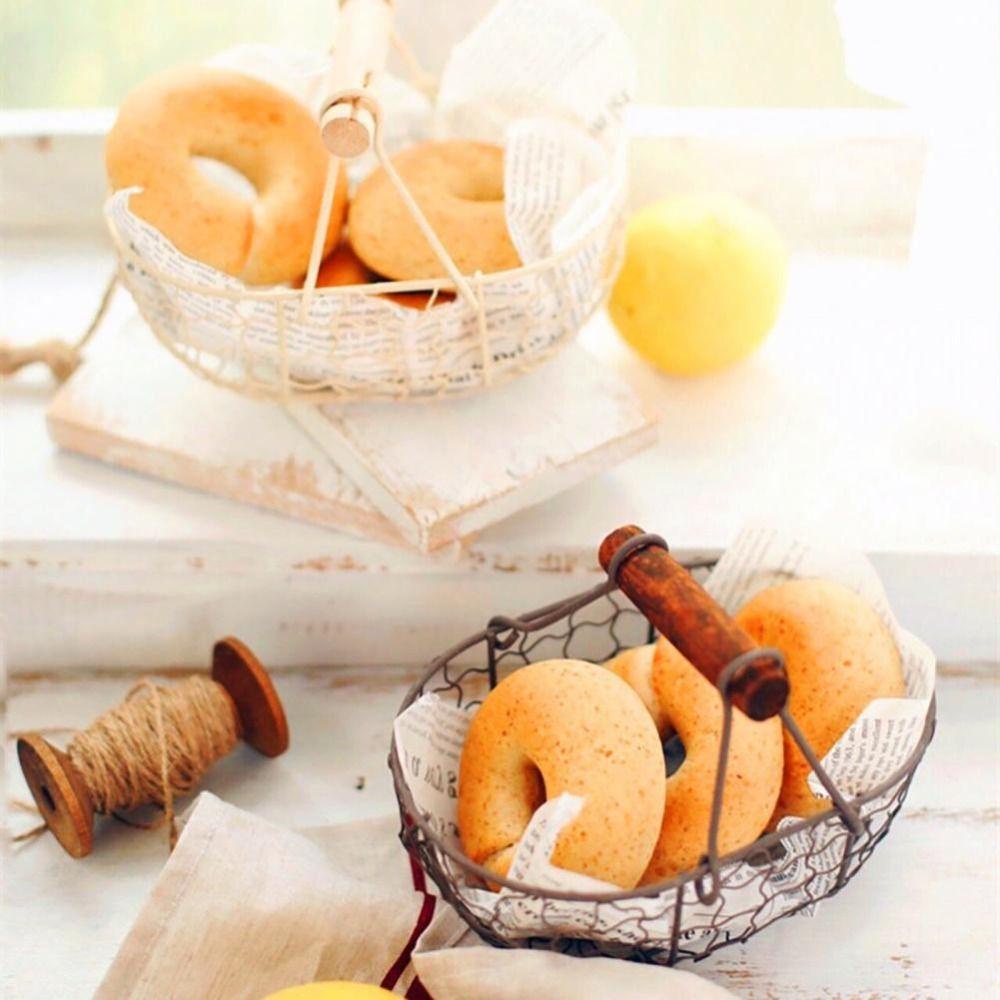 Rổ Đựng Trái Cây / Snack Có Tay Cầm Thiết Kế Đục Lỗ Chắc Chắn Có Thể Tái Sử