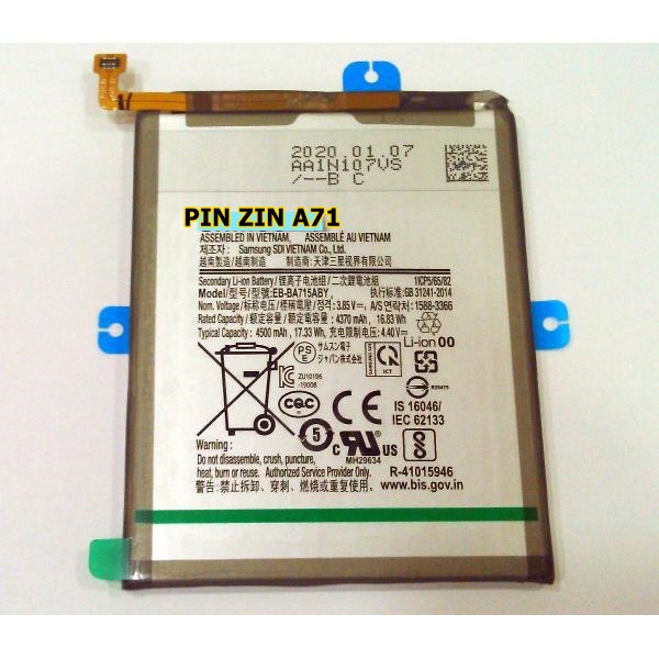 Pin samsung galaxy A71 zin máy