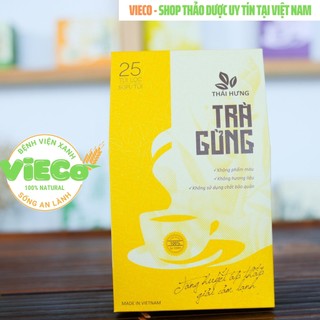 Trà Gừng Giảm Đau Bụng Kinh, Huyết Áp Thấp - Trà Gừng THÁI HƯNG Từ Gừng Dễ Uống 25 Túi Lọc 125G