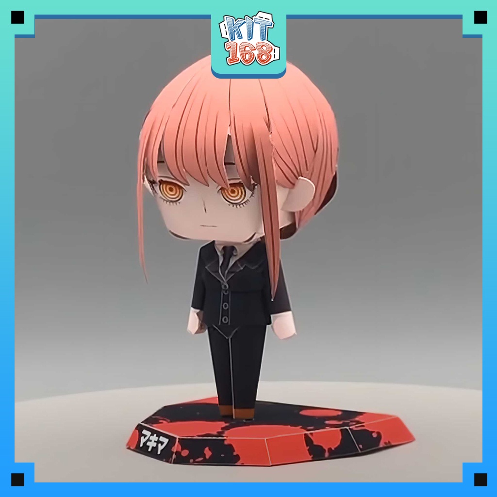 Mô hình giấy Anime Game Chibi Makima - Chainsaw-man + kit hộp trang trí