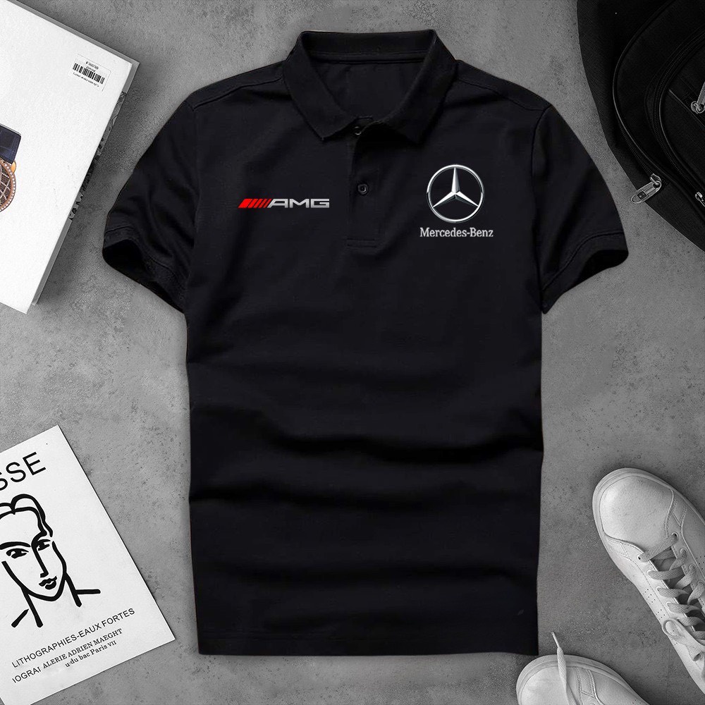 Áo thun polo Mercedes cao cấp, polo Merc có cổ logo hãng xe ô tô-ALPHA X