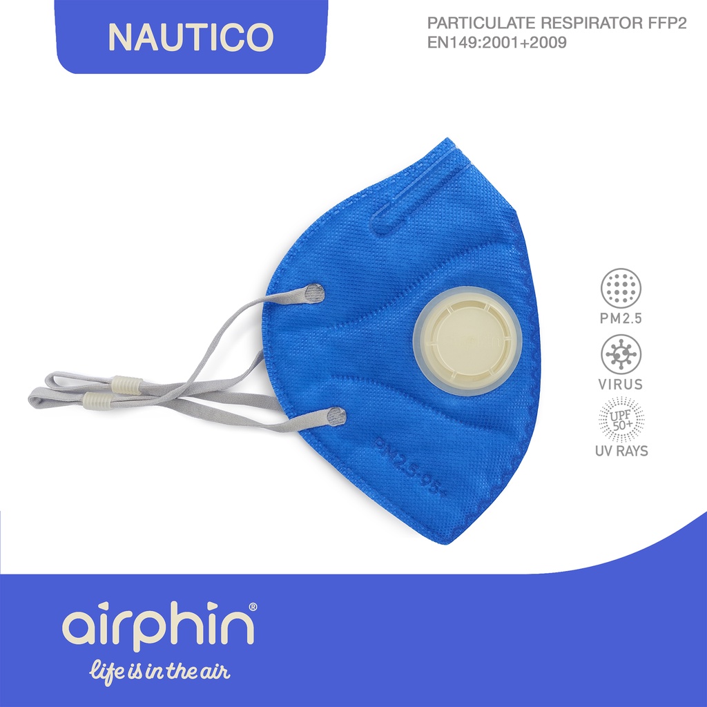 Khẩu trang Airphin FFP2 COMBI Nautico (xanh dương van kem) - Size L- 29k/c