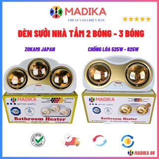 Đèn sưởi nhà tắm cao cấp - Đèn sưởi chính hãng 2 bóng-3 bóng sưởi ấm nhanh,chống lóa mắt,đui sứ chống cháy nổ-BH 2 năm
