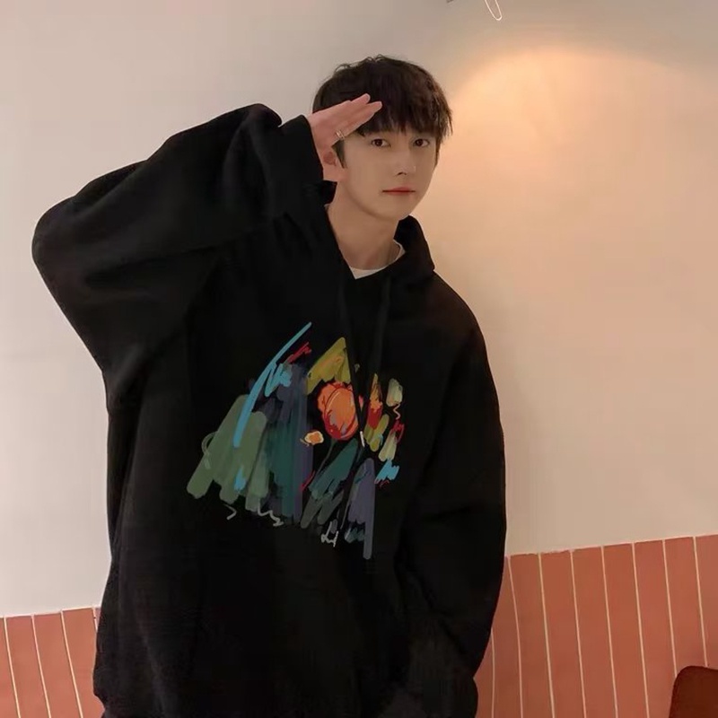 Áo Hoodie Dáng Rộng Thời Trang Mùa Thu Phong Cách Retro Cho Nam Giới Có Size M-5XL