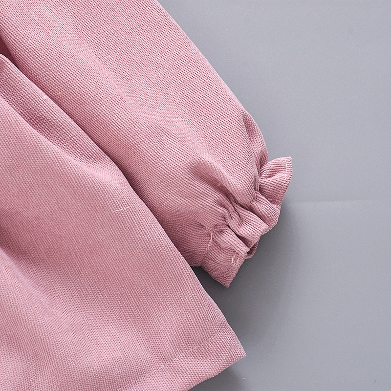 Đầm Nhung Tay Dài Đính Nơ To Dễ Thương Thời Trang Mùa Đông Cho Bé Gái Y5Y6 0-2 Tuổi