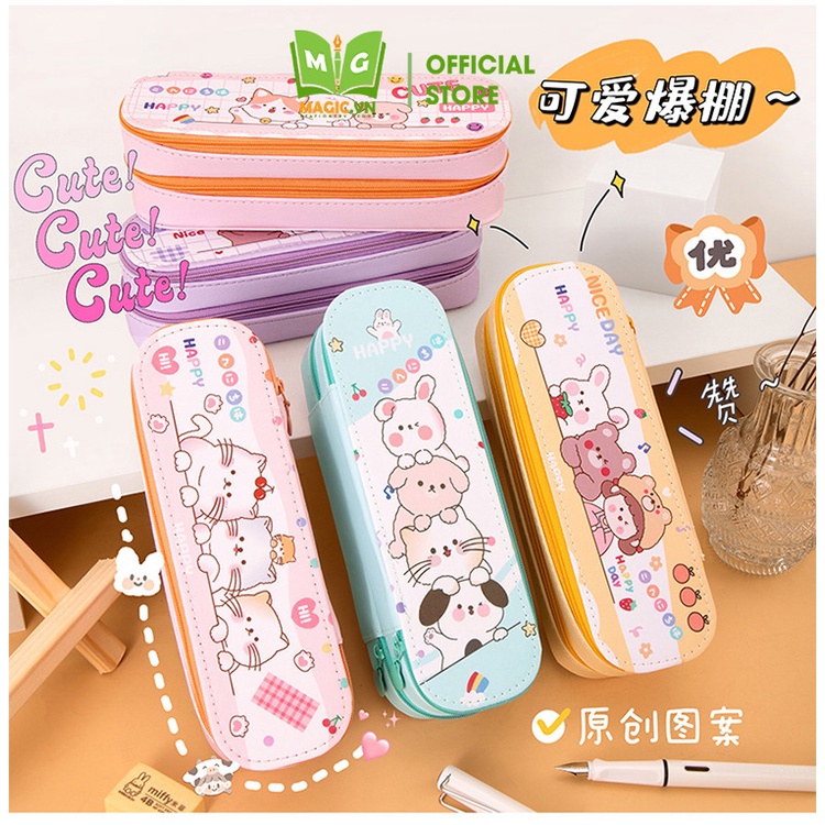 Hộp Đựng Bút Cute MAGIC Túi Đựng Bút Vải Canvas Đa Năng Cỡ Lớn, Đồ Đựng Bút Đẹp, Đồ Dùng Học Tập Dễ Thương HB8