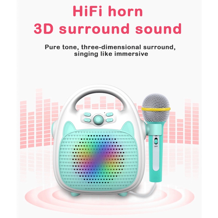 Đồ chơi máy hát karaoke Loa Bluetooth Hát Karaoke Với 1 Micro Di Động Cho Bé Trai Gái