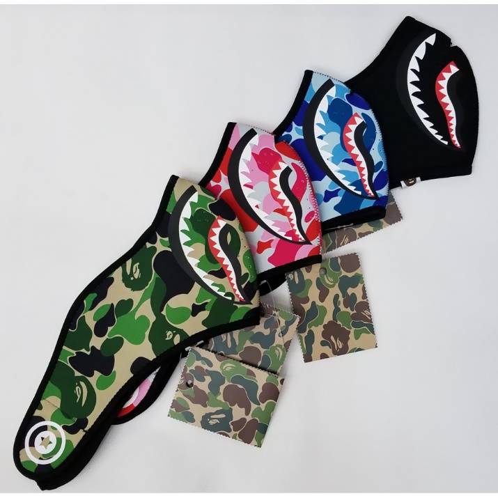 Khẩu Trang BAPE Họa Tiết Cá Mập Phong Cách Mới Cho Nam Và Nữ