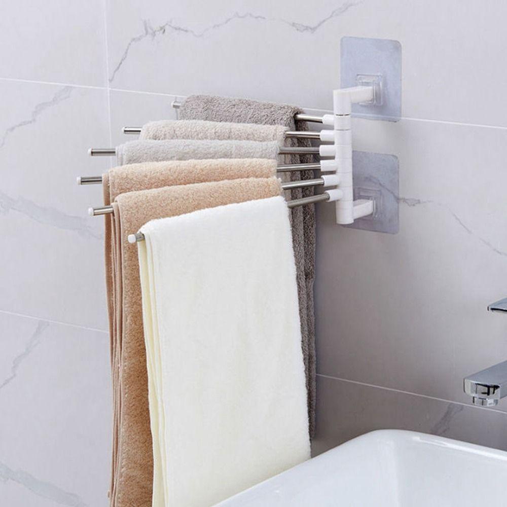 1 Giá Treo Khăn Bằng Thép Không Gỉ Tiết Kiệm Không Gian Xoay Được