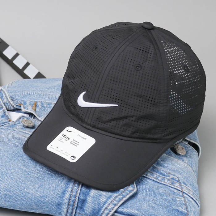 Nón lưỡi trai chính hãng NIKE HERITAGE hai màu cơ bản, phối lưới thoáng mát, chất lượng cao cấp, quai cài dán.