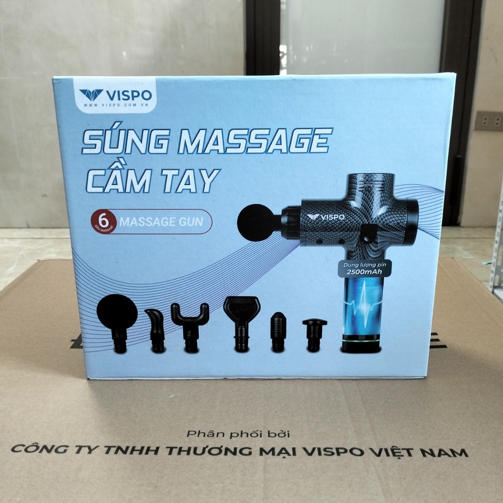 Súng massage cầm tay trị liệu đa năng cao cấp, máy massage cầm tay 6 đầu 30 cấp độ - Bảo hành 12 tháng