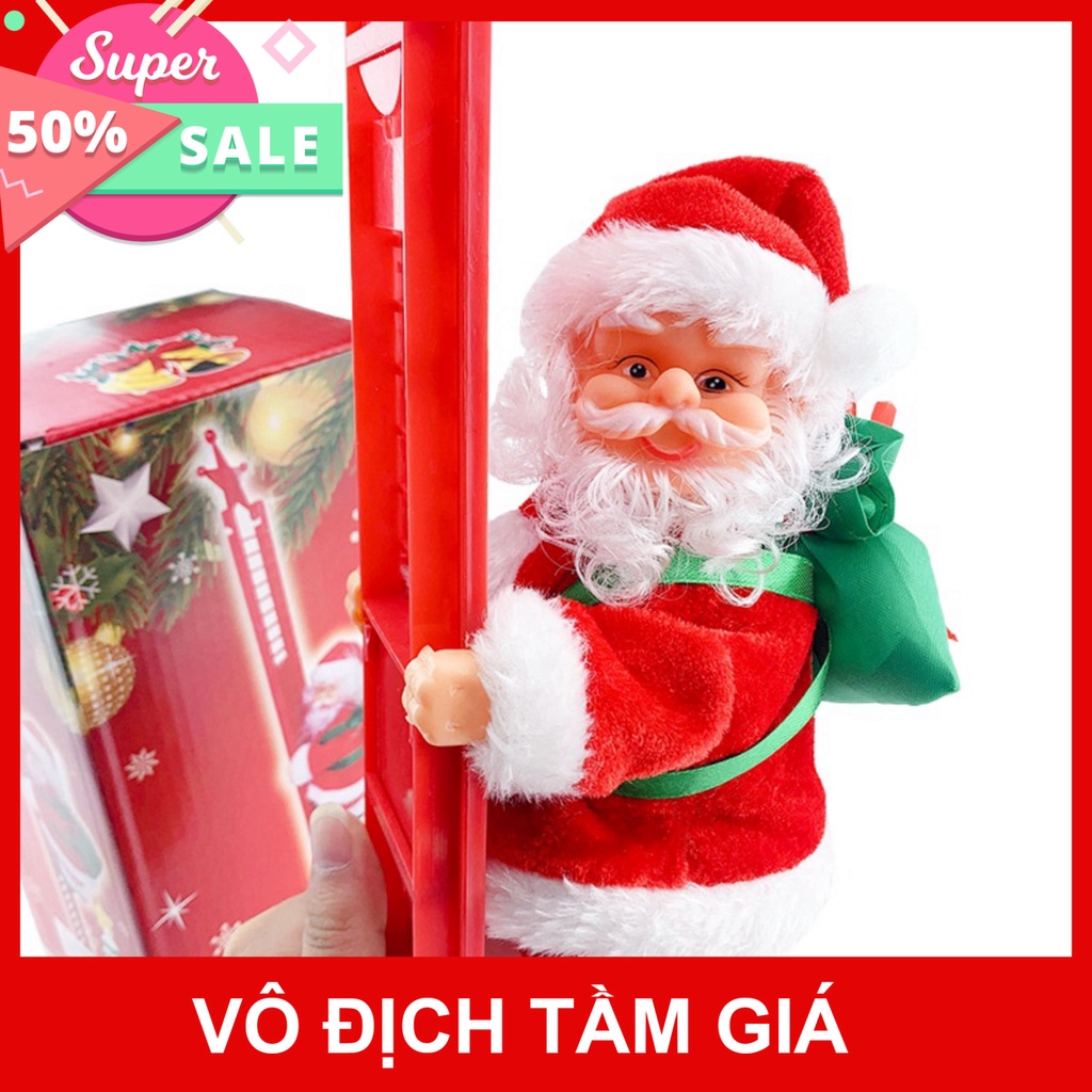 Combo Bộ Đồ Chơi Ông Già NOEL, Ông Già Noel Leo Dây, Leo Thang, Ống Khói, Nhảy Múa Sử Dụng Pin, Đồ trang trí Giáng Sinh