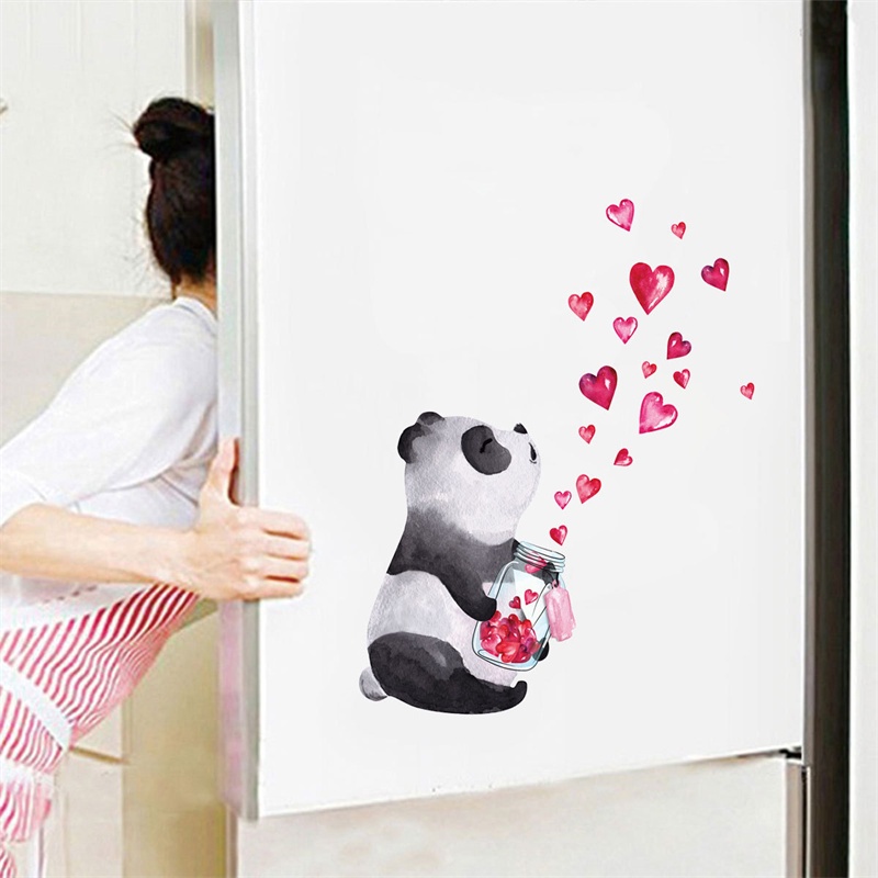 Mới Sticker Dán Tường Họa Tiết Hình Con Gấu Trúc Dùng Trong Trang Trí Phòng Khách, Phòng Ngủ, Nhà Bếp